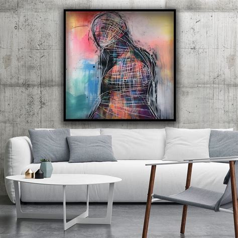 Abstrack Naked Woman Canvas Print Surreal Woman Canvas Nude Woman Painting Naked Woman Poster