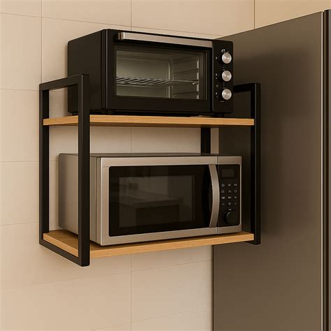 Suporte Para Microondas E Forno Eletrico - Suporte para Microondas Forno Eletrico Air Frier impressora Prateleira ...