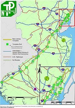 New Jersey Turnpike Exits Map | Tourist Map Of English