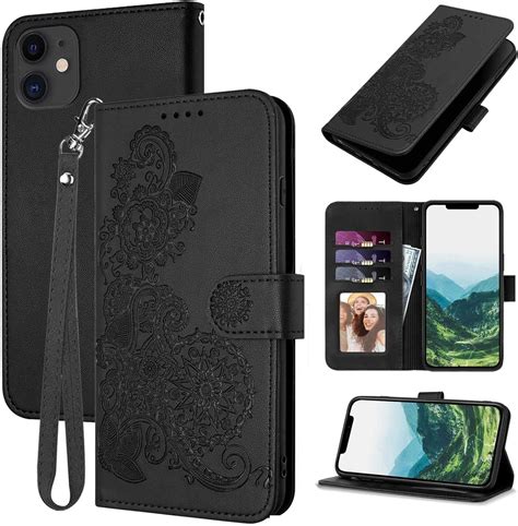 Jhwvvtf For Iphone 12 Wallet Casefor Iphone 12 Pro Wallet Casecard Holder Floral