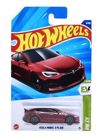 Hot Wheels Tesla Model S Plaid Hw Ev Ages And Up By Small Clap Red Amazon In Toys Games