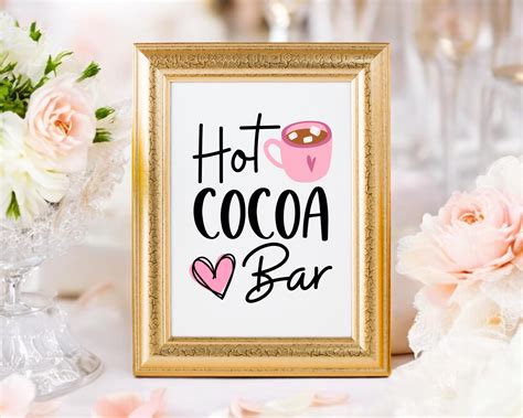 Printable Hot Cocoa Bar Sign Valentines Day Sign Valentines Day Decor Holiday Sign Digital
