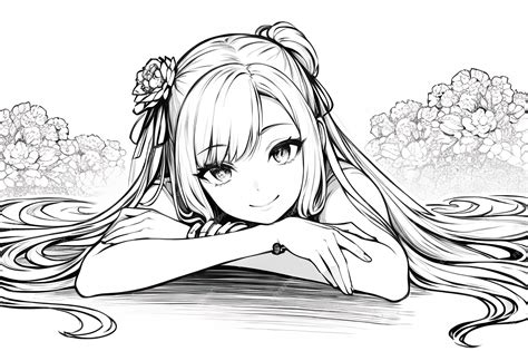 Premium Ai Image Black And White Anime Girl With A Smile