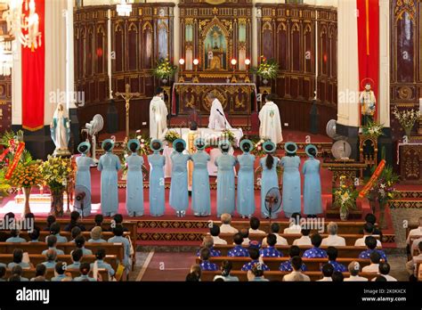 Cathedral Of Mary Queen Of The Rosary Hai Phong Vietnam Stock Photo