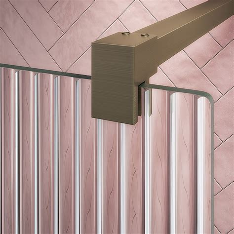 Arezzo 1400 X 900 Fluted Glass Brushed Brass Profile Wet Room 800mm