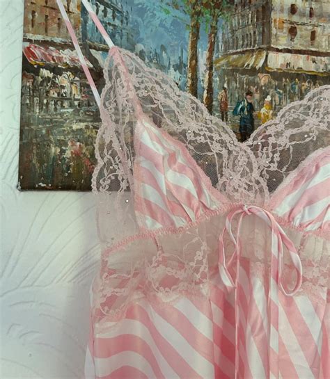 Vintage Victorias Secret Y K Babydoll Lace Satin Mini Dress Lingerie In Pink Etsy Uk