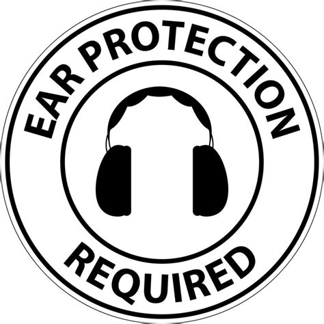 Notice Ear Protection Required Sign On White Background 24458711 Vector