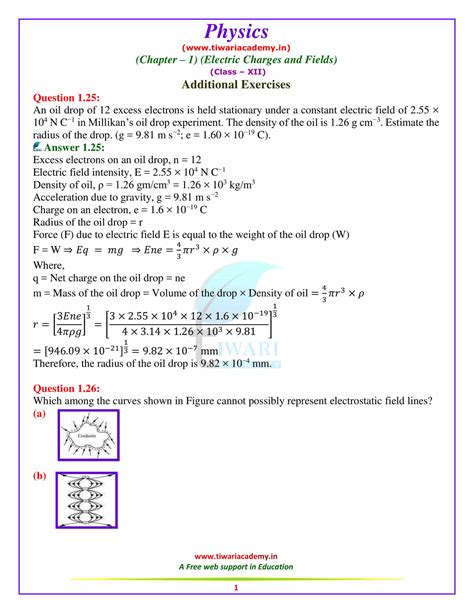 Ncert Solutions For Class 12 Physics Chapter 1