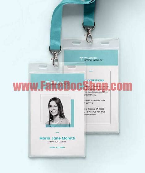 Fake Medical Student ID Card Template - Fakedocshop