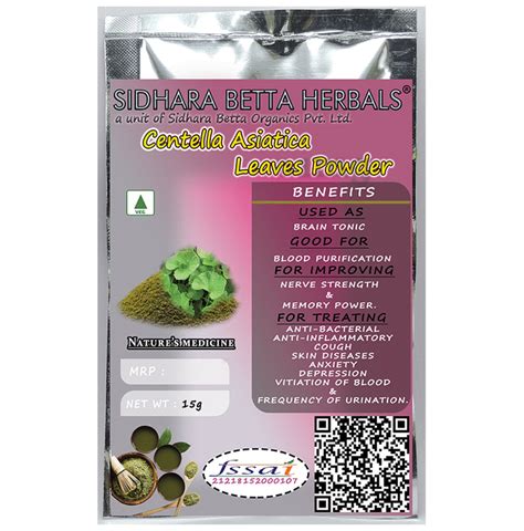 Sidhara Betta Herbals Centella Asiatica Leaves Powder Buy Packet Of