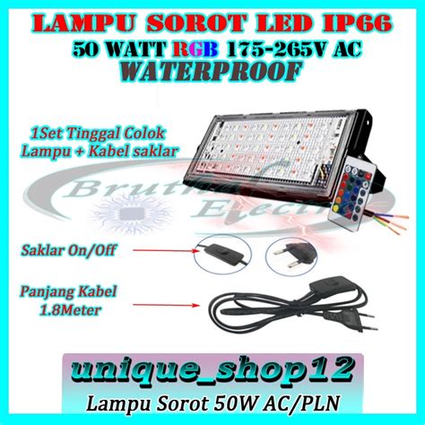 Jual Lampu Led Sorot Ip Rgb Ac V Waterproof Watt Super Terang