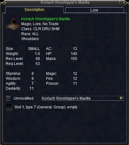 Korlach Worshipper S Mantle Items EverQuest ZAM