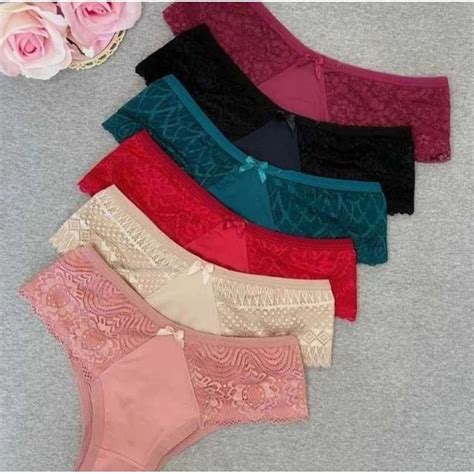 Kit 10 Calcinhas Leona Conforto E Renda Na Lateral Lingerie Shopee Brasil