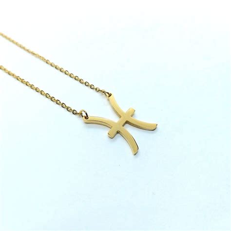 Pisces Jewelry , Pisces Necklace , Zodiac Necklace , Gold Zodiac Necklace , Pisces Zodiac ...