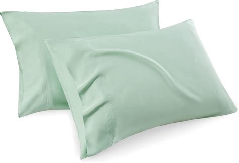 Bedsure King Size Pillow Cases Set Of 2 Rayon Derived From Bamboo Green Pillowcase