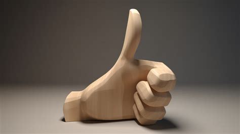 Thumbs Up Hand A 3d Cartoon With Slight Left Turn Displaying Gesture ...