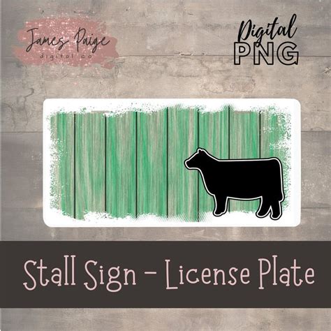 HEIFER Stall Sign Digital Sublimation Show Heifer Design License Plate