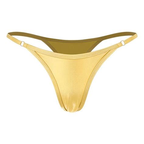 AISLOR Femme Micro String Tanga Ficelle Metallic Cuir Vernis T Back Thong Bikini G String Straps