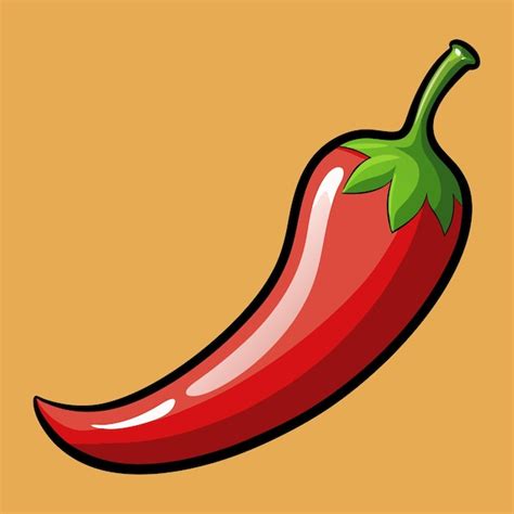 Hot Pepper Vegetable Color Clip Art Vector Illustration Design