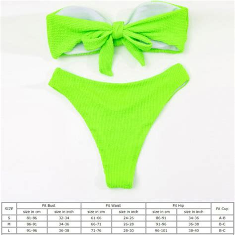 Sexy Bikini Set Swimsuit Bow Bra Thong Bathing Suit Swimwear Beachwear Women Ebay