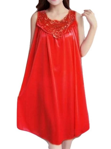 Efinny Women Sexy Satin Lace Pajamas Nightdress Lingerie Lace Sleepwear Walmart