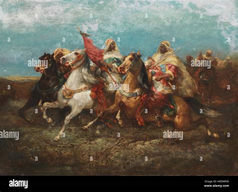 Adolf Schreyer Reitende Araber Mit Gefolge Stock Photo Alamy