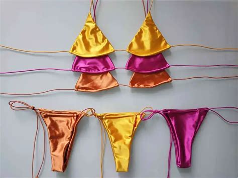 New Satin Bikini Set Custom Women Oem High Quality Swimsuit Customized Swimwear Alibaba