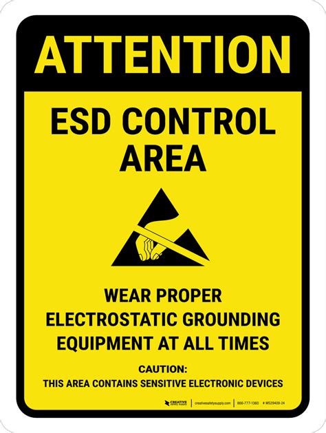 Attention Esd Control Area Wear Proper Electrostatic Grounding