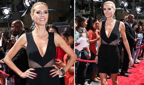 Heidi Klum Flashes The Flesh In Extreme Plunging Dress At Americas Got