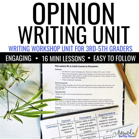 Opinion Persuasive Writing Unit Amanda Write Now