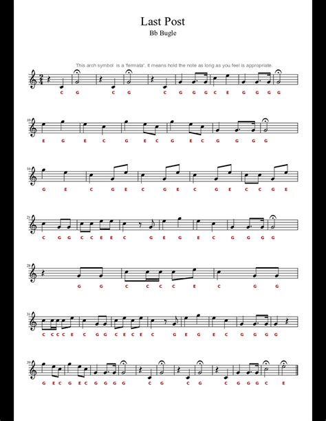 Last Post Bb Bugle Sheet Music Download Free In Pdf Or Midi