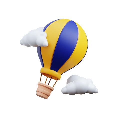 Premium PSD Hot Air Balloon 3D Icon Illustration