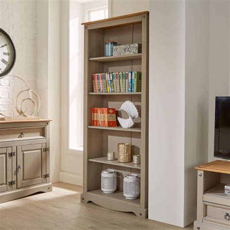 Corona Grey Tall Bookcase Big Furniture Warehouse