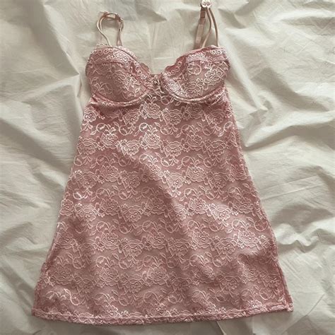 Rampage Pink Lace Lingerie Top Size M No Depop