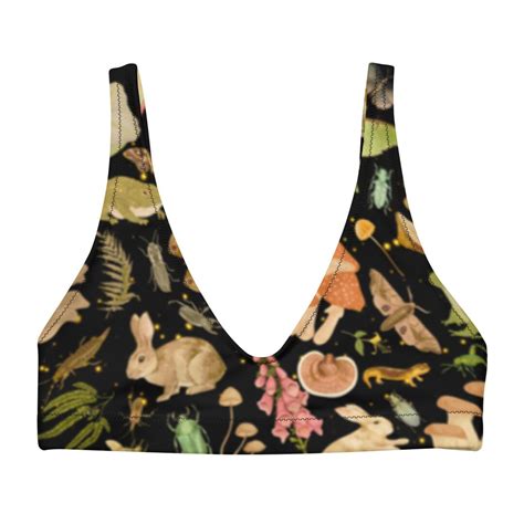 Forest Bikini Separates Recycled Padded Bikini Top Floral Retro