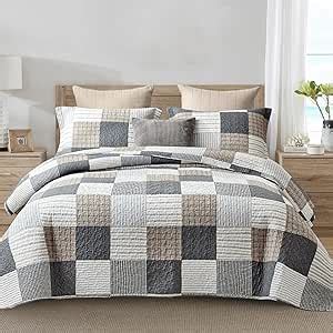 Amazon Y PLWOMEN Quilt Set Queen Size 100 Cotton Quilt Bedding