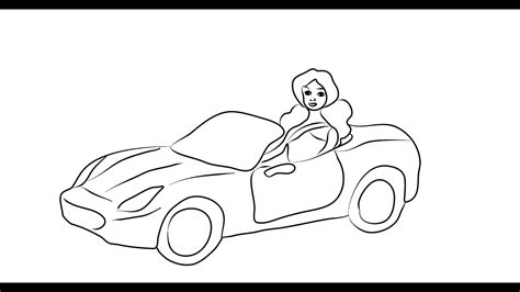 🚘 How To Draw Barbie Doll In Car Cabriolet And Barbie Step By Step