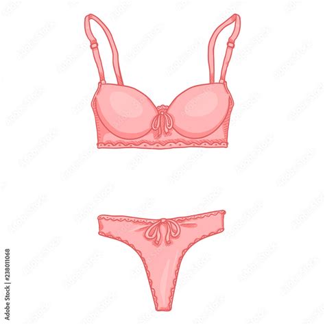 Vector Cartoon Pink Women Lingerie Female Underwear Bra And Panties Stock Vector Adobe Stock