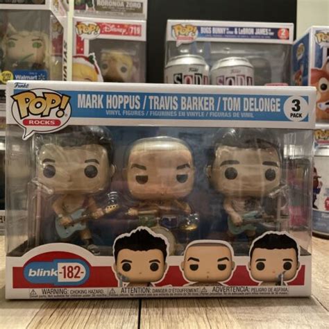 Funko Pop Rocks Mark Hoppus Travis Barker Tom Delonge Bobbleheads