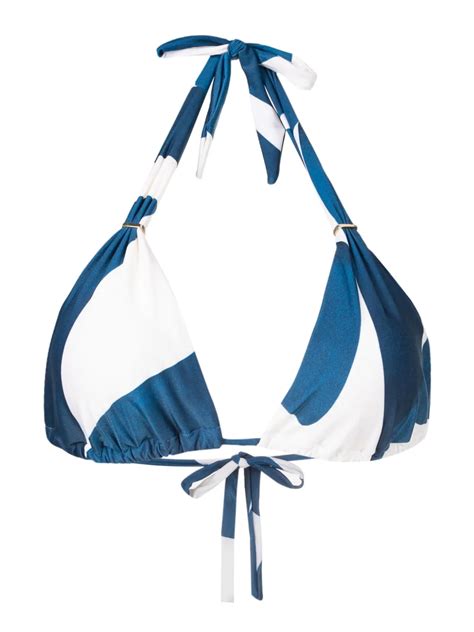Lenny Niemeyer Burle Triangle Cup Bikini Top Blue FARFETCH