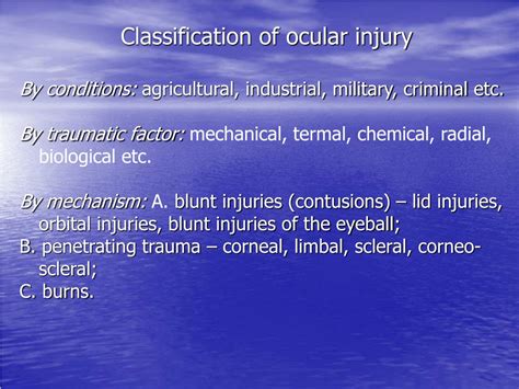 Ppt Lecture 5 Ocular Injury Powerpoint Presentation Free Download Id 9519246