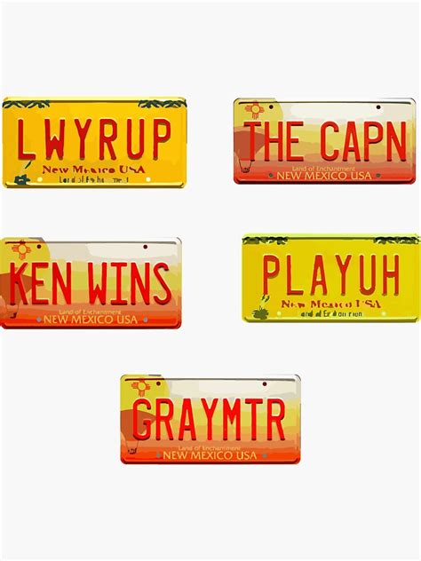 Breaking Bad License Plate Pack Sticker For Sale By Emilyaa1323 Redbubble