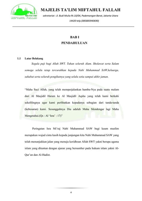 Proposal Phbi Isra Miraj And Santunan Anak Yatim Piatu 1440h Pdf