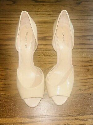 Gianna Bini Nude Patent Peed Toe Shoes 7 5 Heels EBay