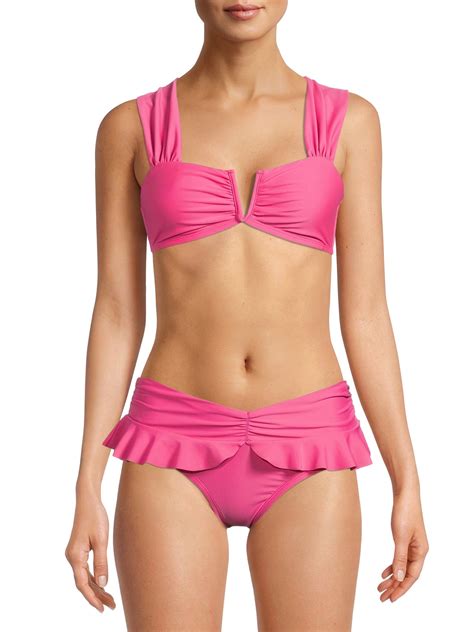 Time And Tru Womens And Womens Plus Ruffle Bikini Bottom Walmart