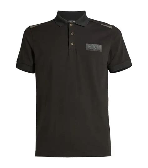 Emporio Armani Stretch Cotton Polo Shirt Black Editorialist