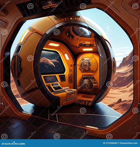 Future Design of Space Ship with Sci-fi Futuristic Interior Stock ...