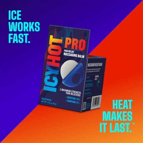 Icy Hot Pro Pain Relief Massaging Balm With Easy Grip Applicator Max Strength Menthol