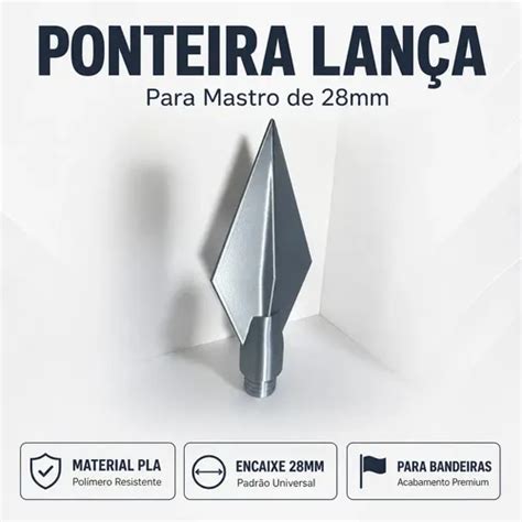Mastro Para Bandeira 2 Metros - Mastro Para Bandeira 2 Metros Alumínio +ponteira + Presilha ...
