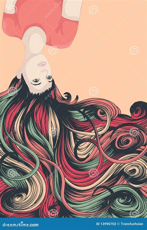 Down Hair Upside Stock Illustrations 127 Down Hair Upside Stock